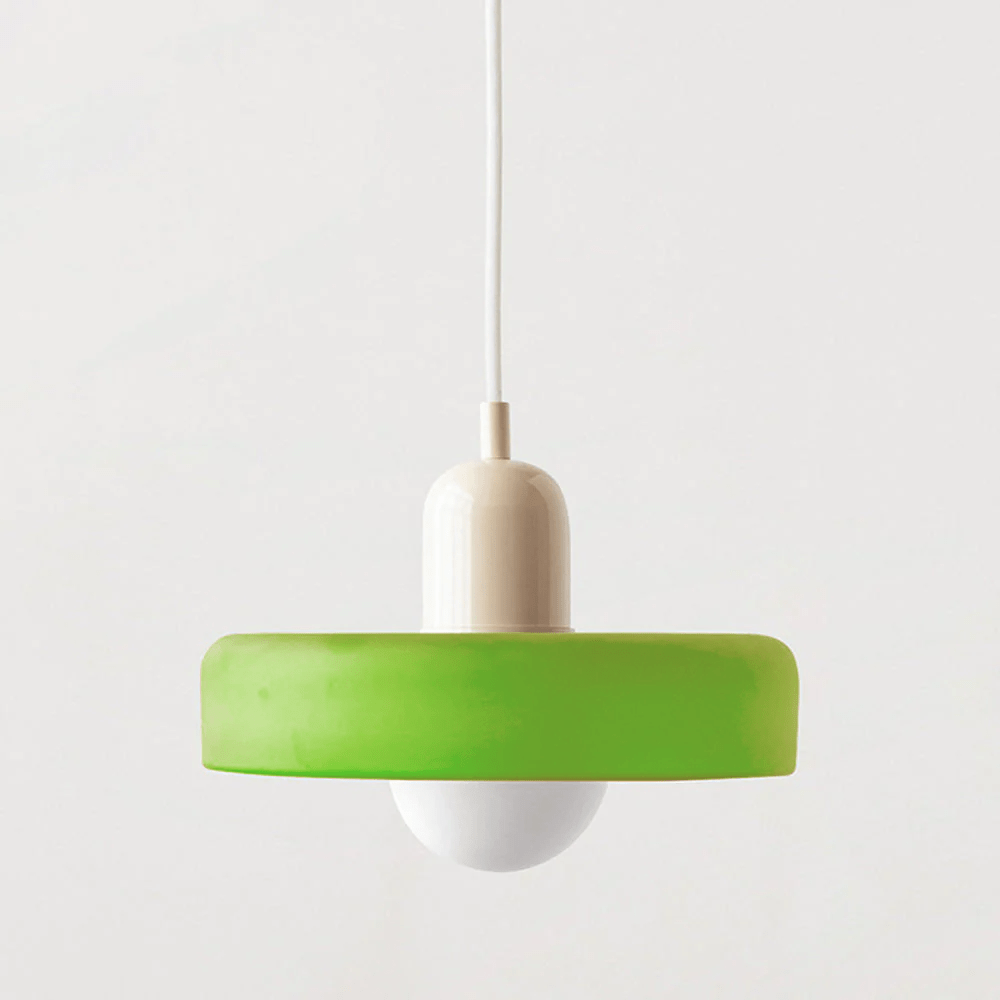 Bauhaus pendant lamp made of colored glass