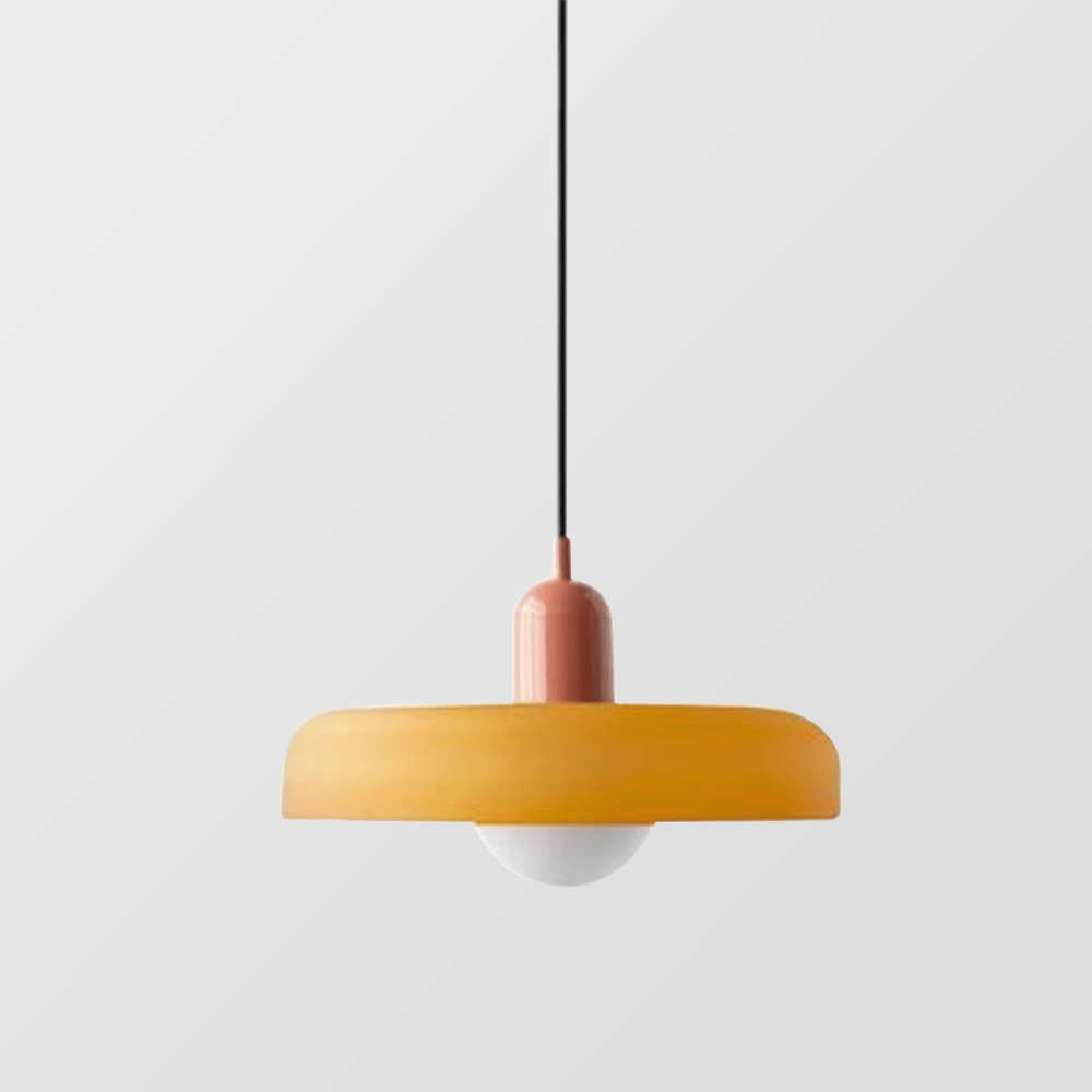 Bauhaus pendant lamp made of colored glass