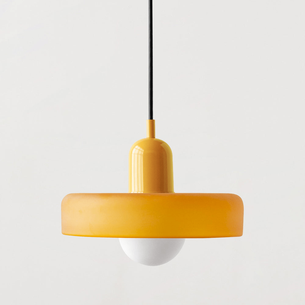 Bauhaus pendant lamp made of colored glass