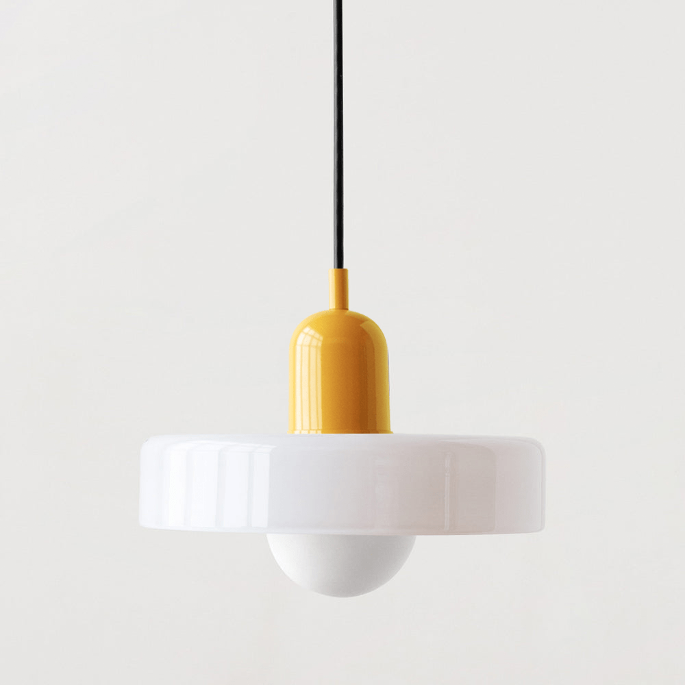 Bauhaus pendant lamp made of colored glass