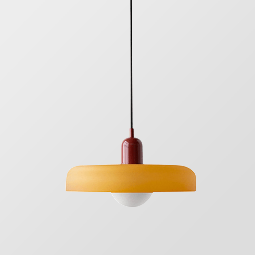 Bauhaus pendant lamp made of colored glass