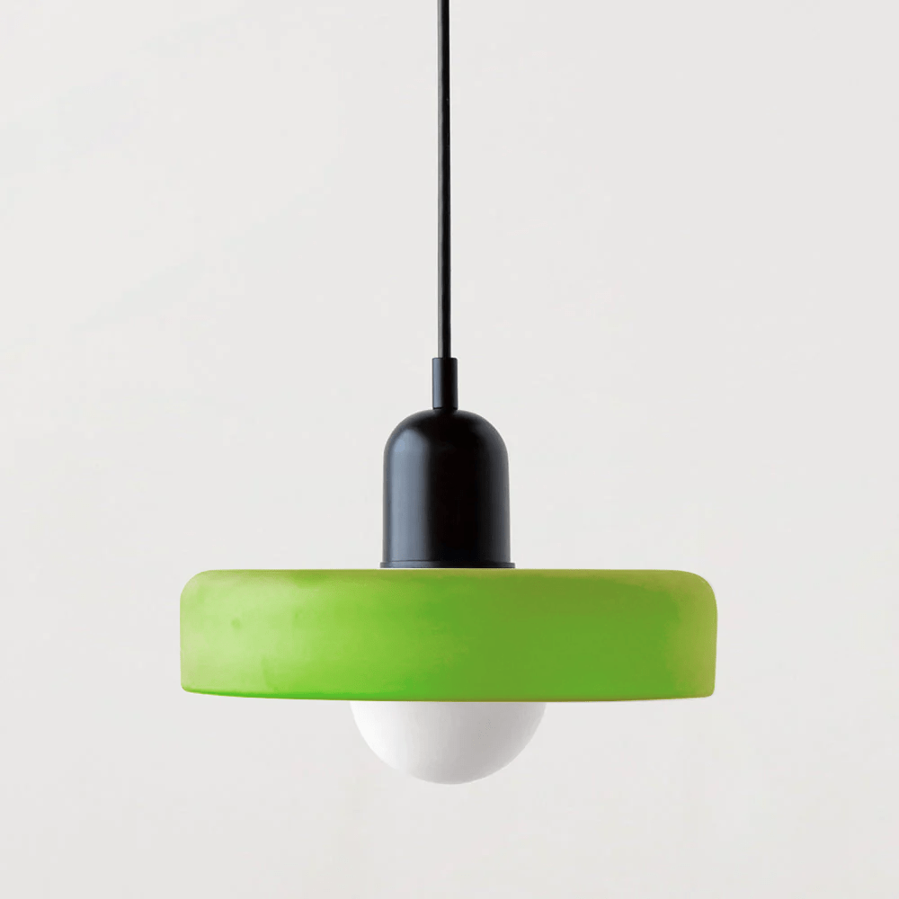 Bauhaus pendant lamp made of colored glass