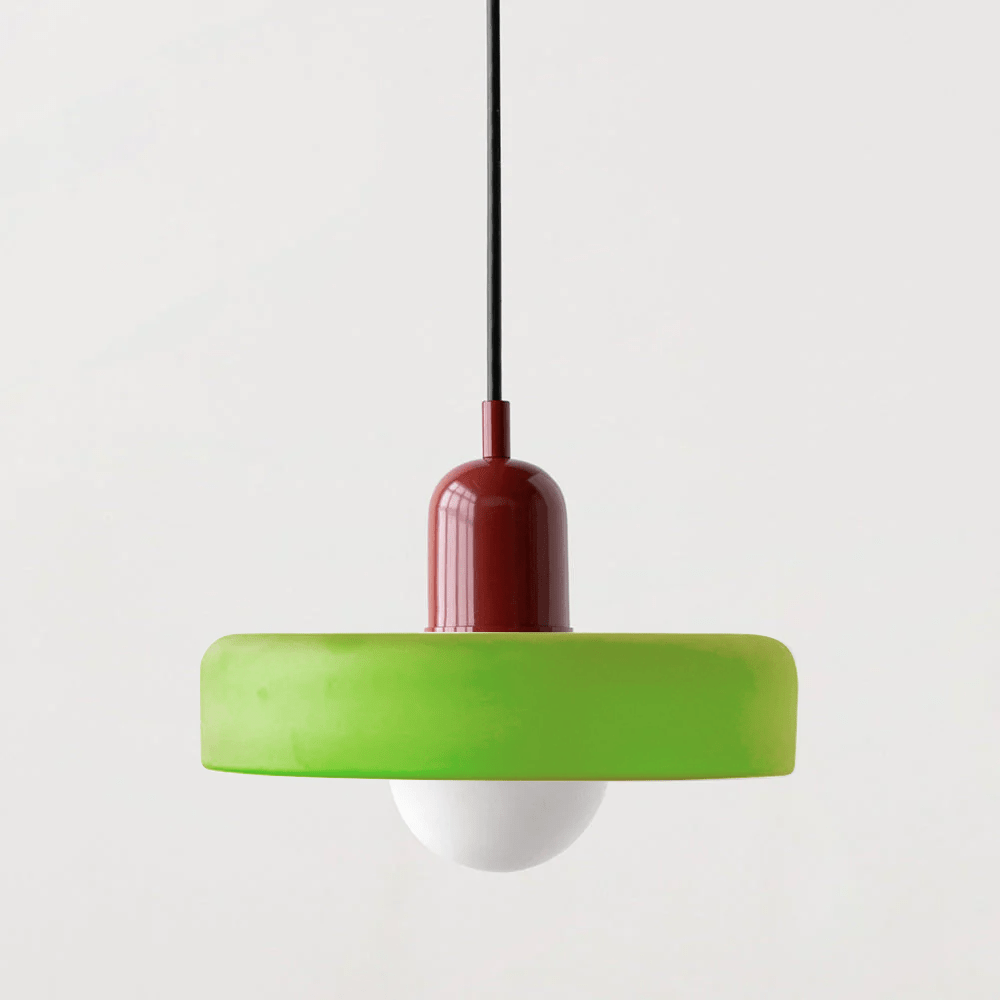 Bauhaus pendant lamp made of colored glass