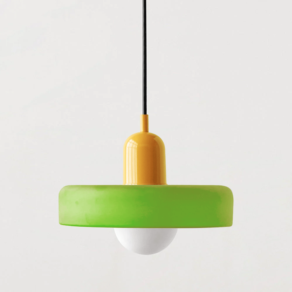 Bauhaus pendant lamp made of colored glass