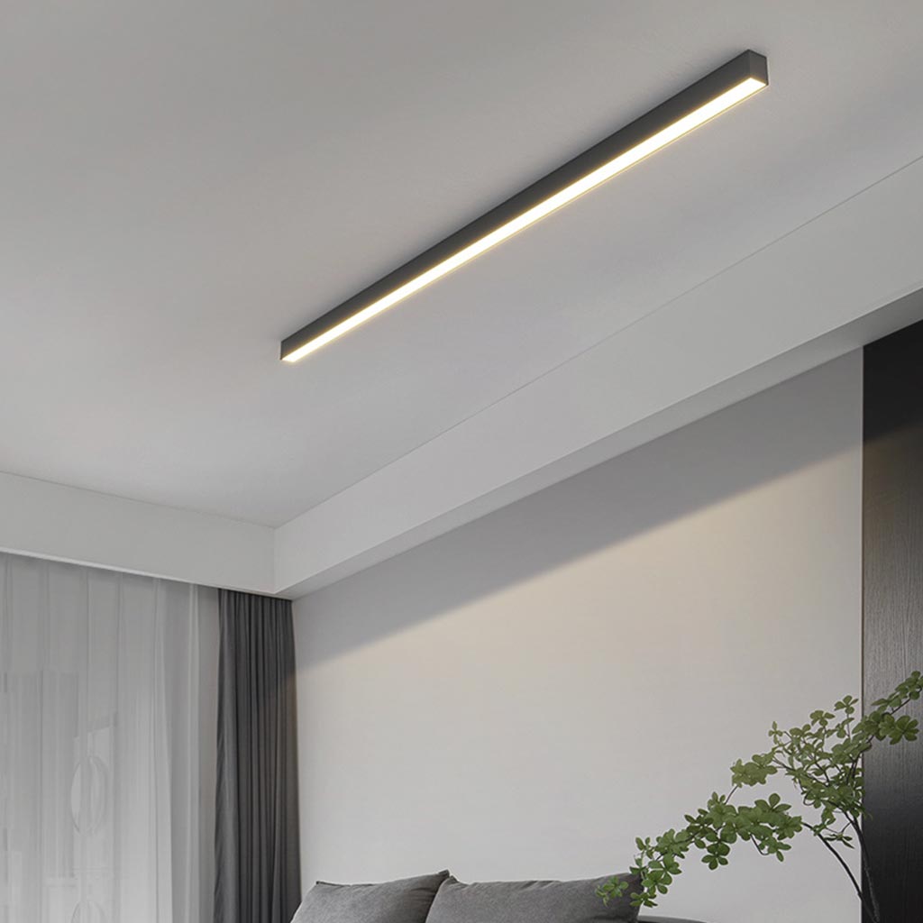 Linear Flush Mount Minimalist LED Ceiling Light Bar, Black/White