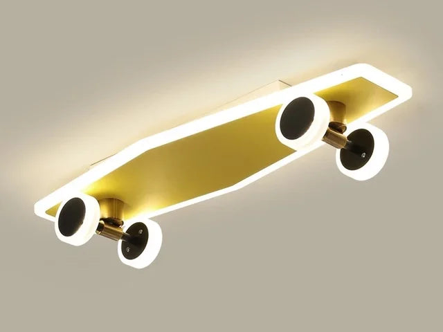 Skateboard Ceiling Light for Kids' Room | Modern LED Lamp for Boys' Room