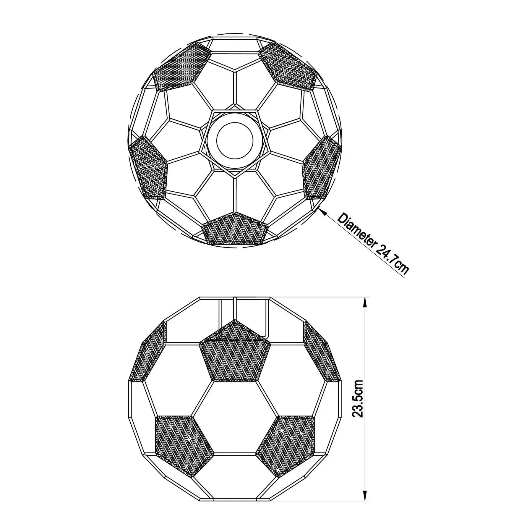 LightBall - Ceiling Lamp in Football Shape