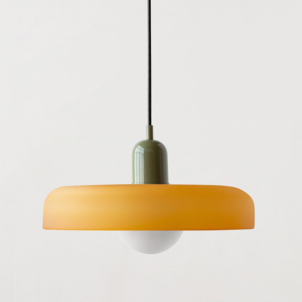 Bauhaus pendant lamp made of colored glass