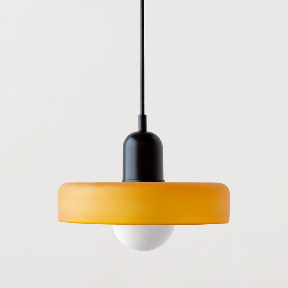 Bauhaus pendant lamp made of colored glass