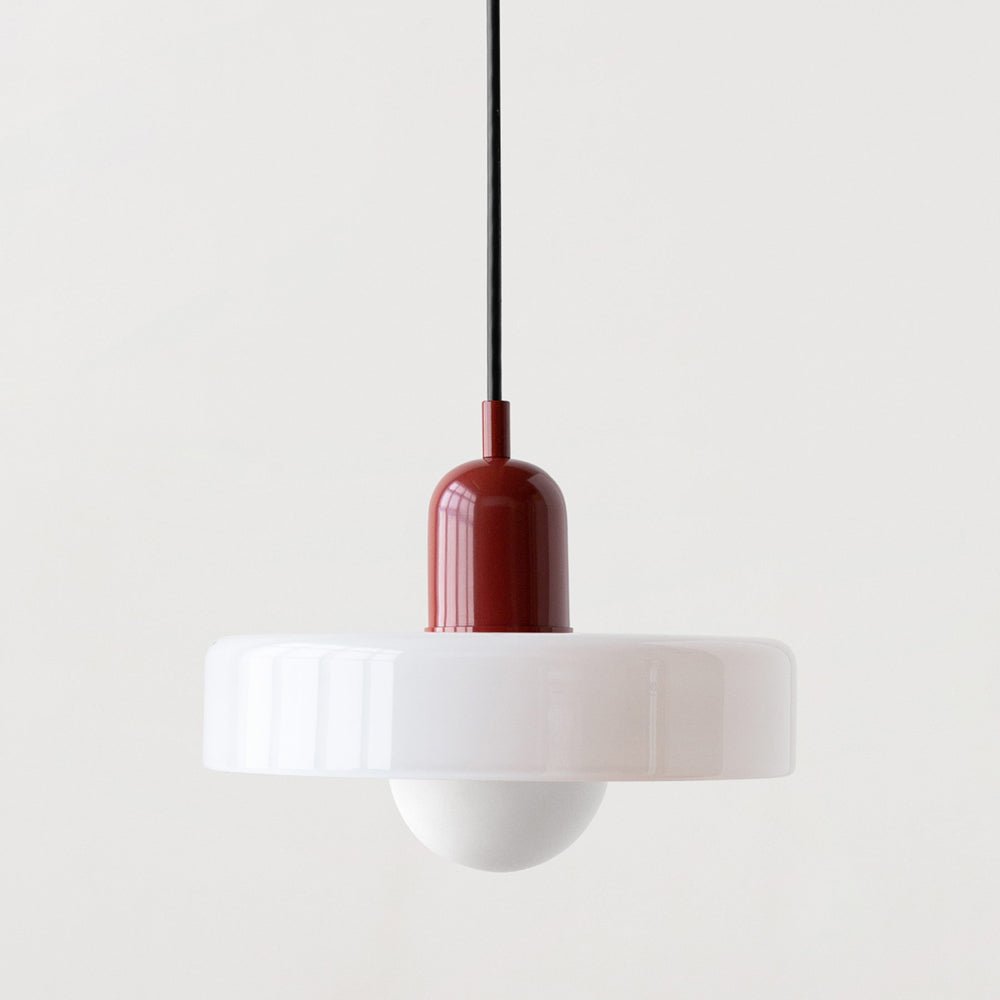 Bauhaus pendant lamp made of colored glass