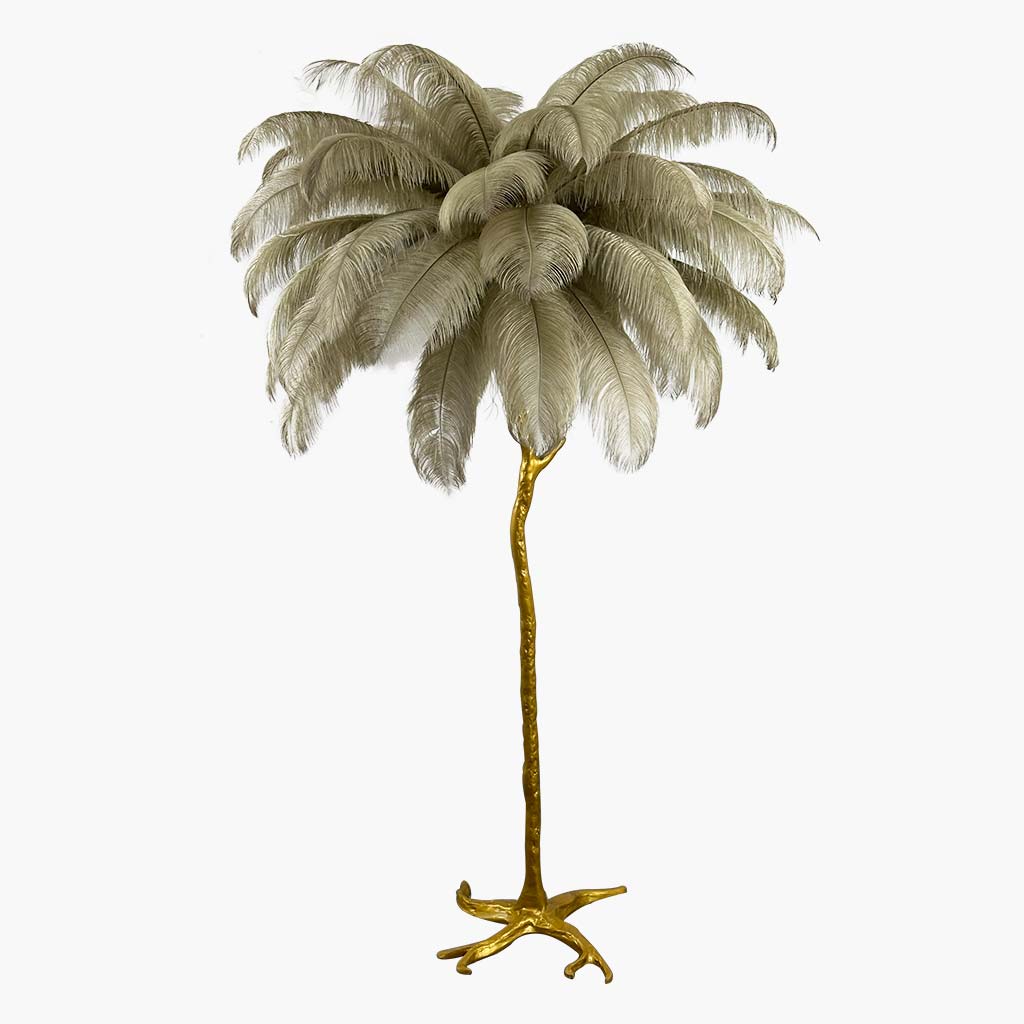 Luxury Ostrich Feather Floor Lamp, 16 Colors/Resin