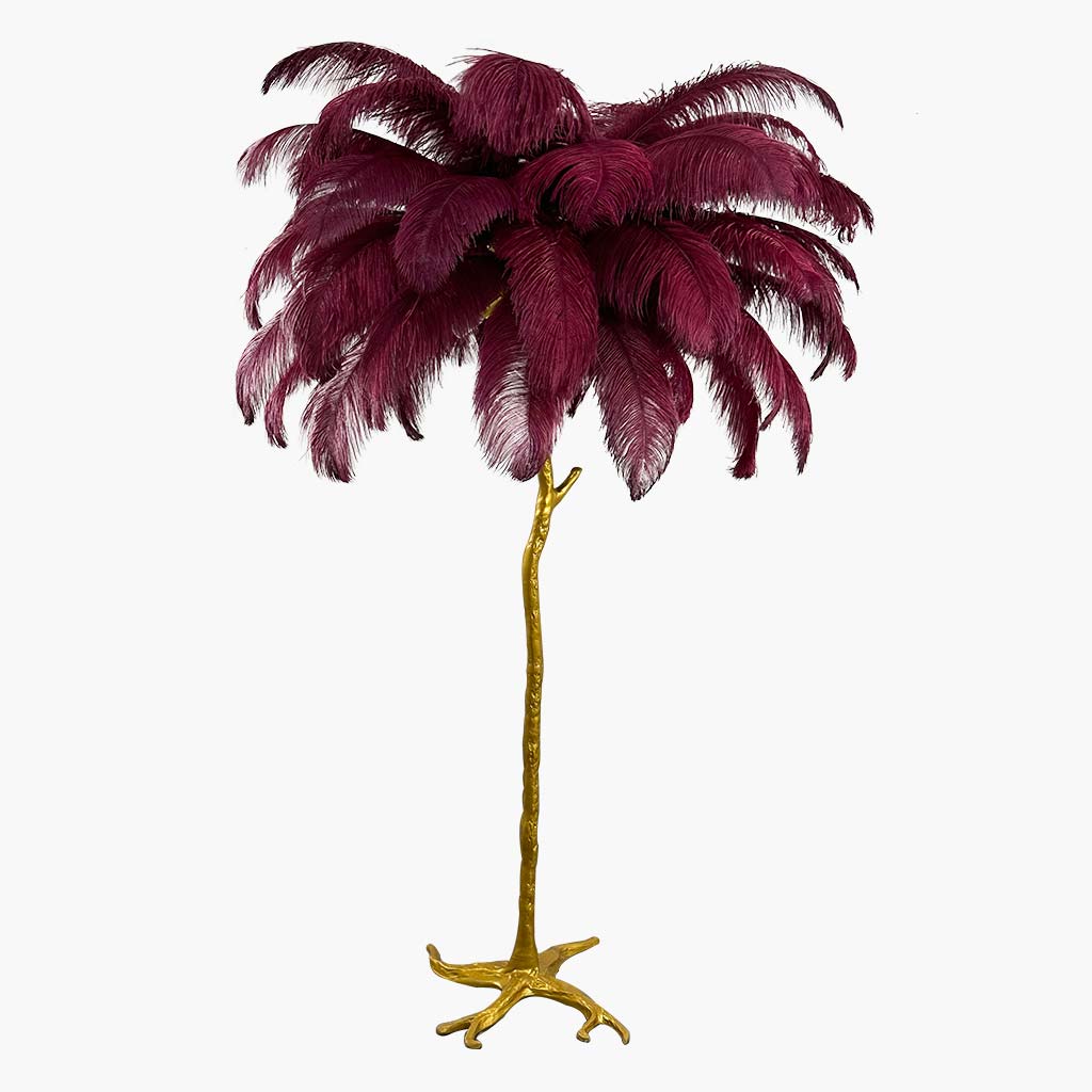 Luxury Ostrich Feather Floor Lamp, 16 Colors/Resin