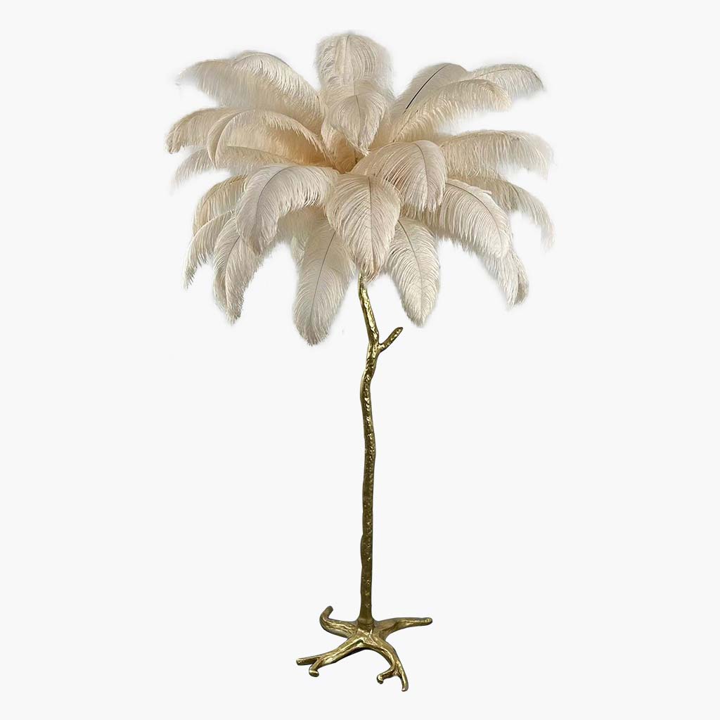 Luxury Ostrich Feather Floor Lamp, 16 Colors/Resin