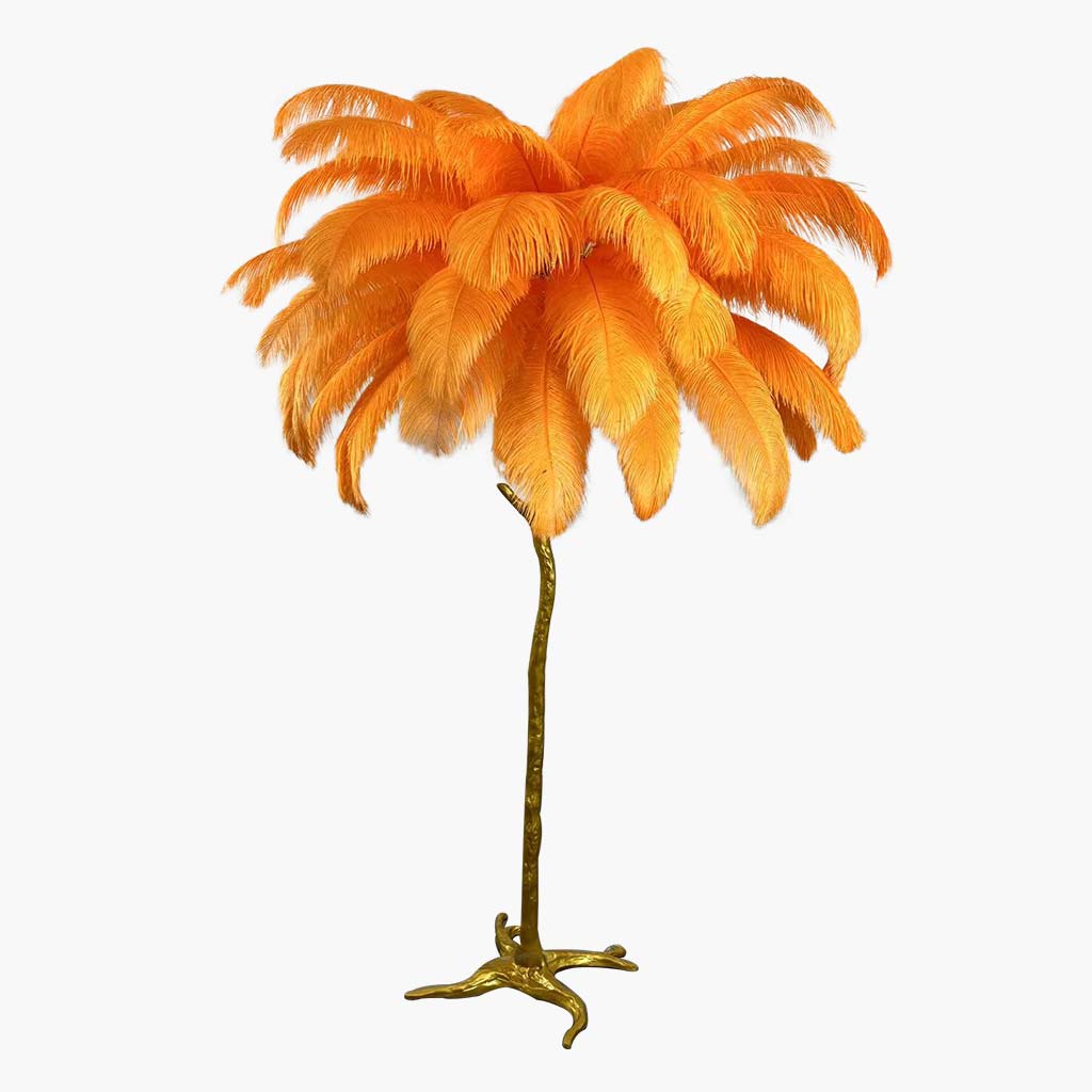 Luxury Ostrich Feather Floor Lamp, 16 Colors/Resin