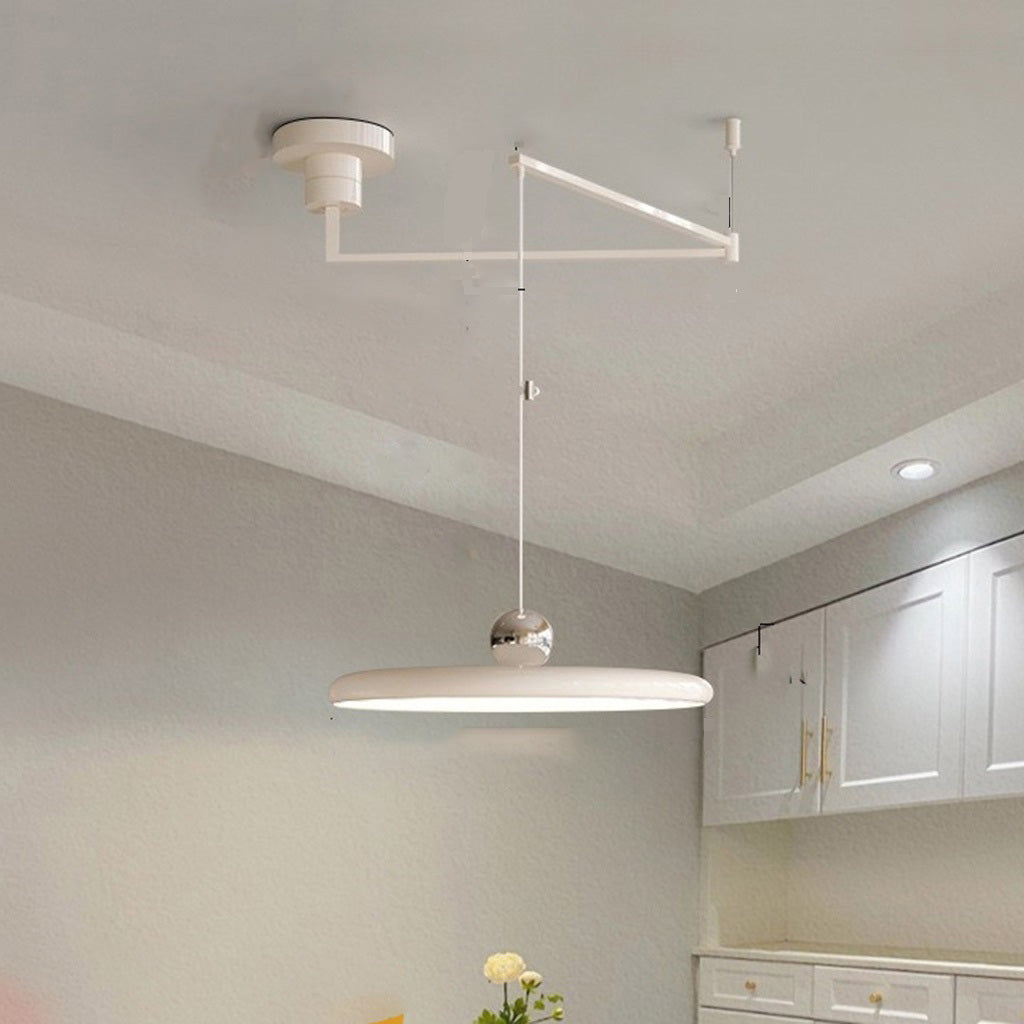 Adjustable Swing Arm UFO Dimmable Pendant Light, 5 Colors