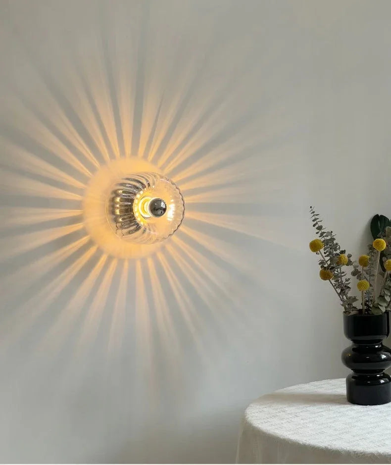 Scandinavian Bauhaus Wall Light made of Glass, Modern LED Wall Lamp for Hallway & Living Room