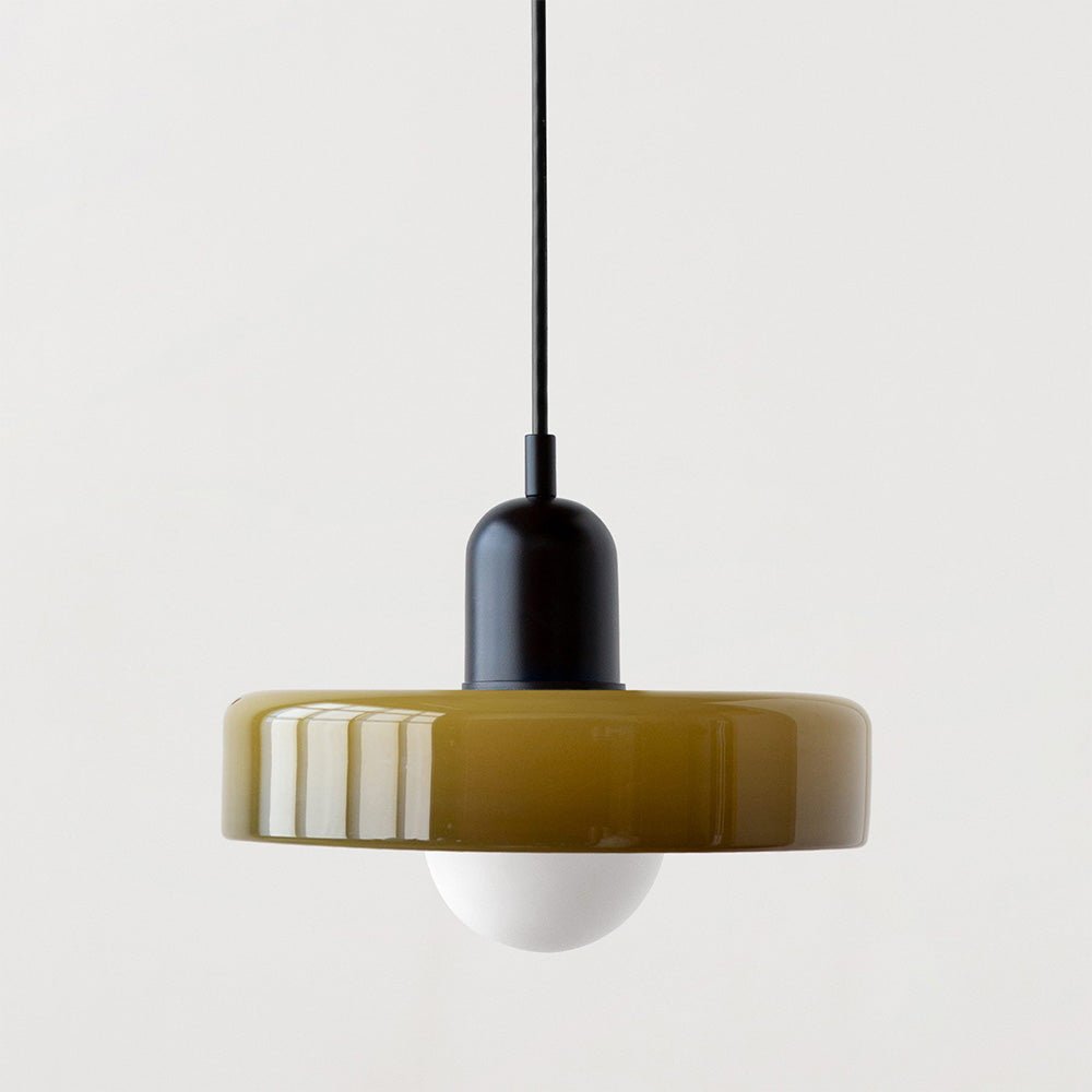 Bauhaus pendant lamp made of colored glass