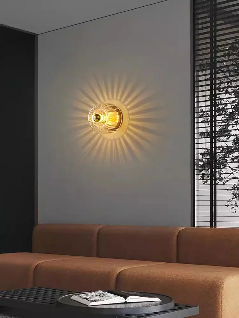 Scandinavian Bauhaus Wall Light made of Glass, Modern LED Wall Lamp for Hallway & Living Room