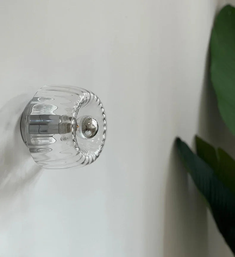 Scandinavian Bauhaus Wall Light made of Glass, Modern LED Wall Lamp for Hallway & Living Room