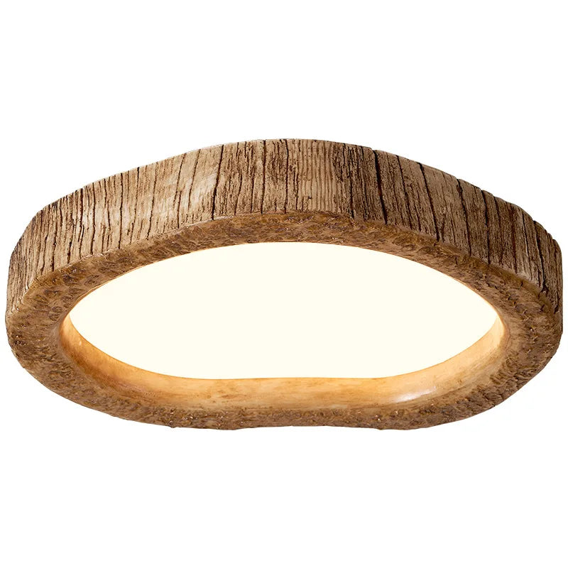 Rustic Bedroom Ceiling Light - LED Wood Look Lamp for Cozy Lighting