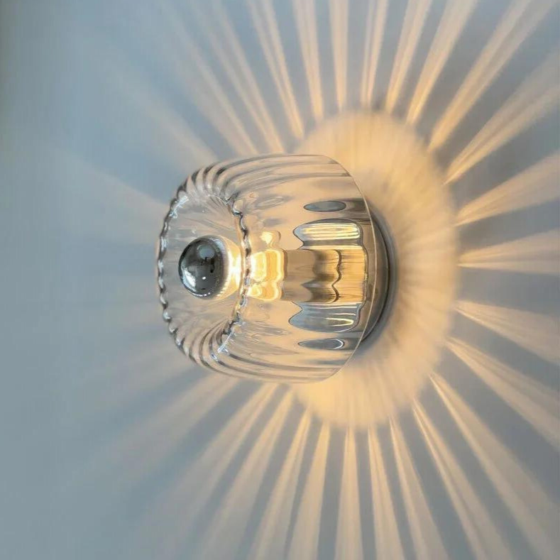 Scandinavian Bauhaus Wall Light made of Glass, Modern LED Wall Lamp for Hallway & Living Room