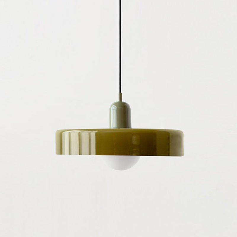 Bauhaus pendant lamp made of colored glass