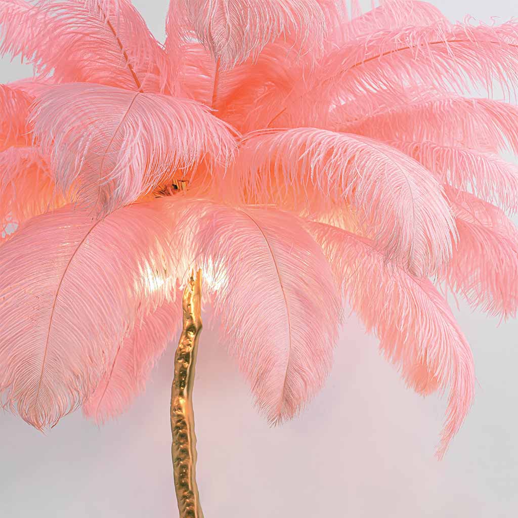 Luxury Ostrich Feather Floor Lamp, 16 Colors/Resin