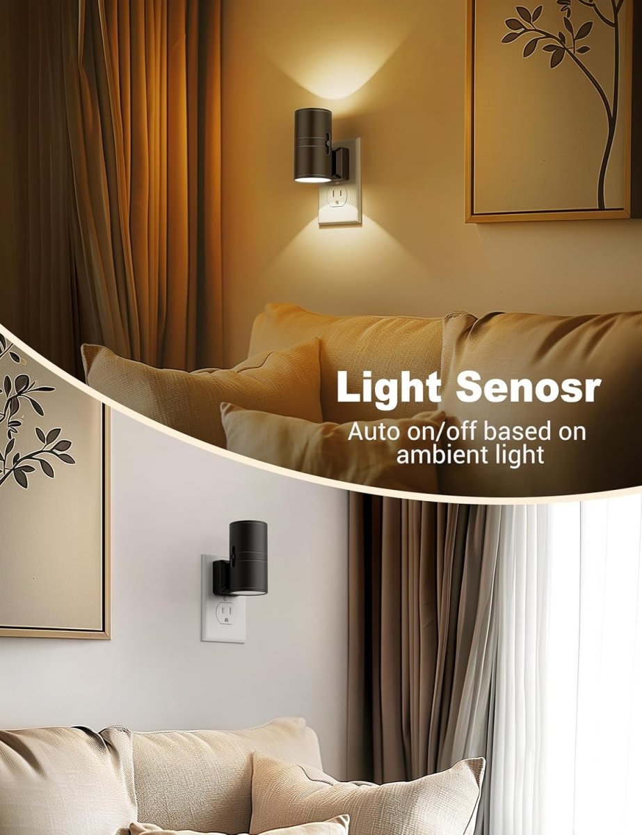 GlowLite - Dimmable LED Night Light with Dawn Sensor | Plug-In Mood Light for Any Room