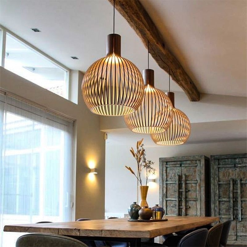 Handmade Wooden Pendant Light