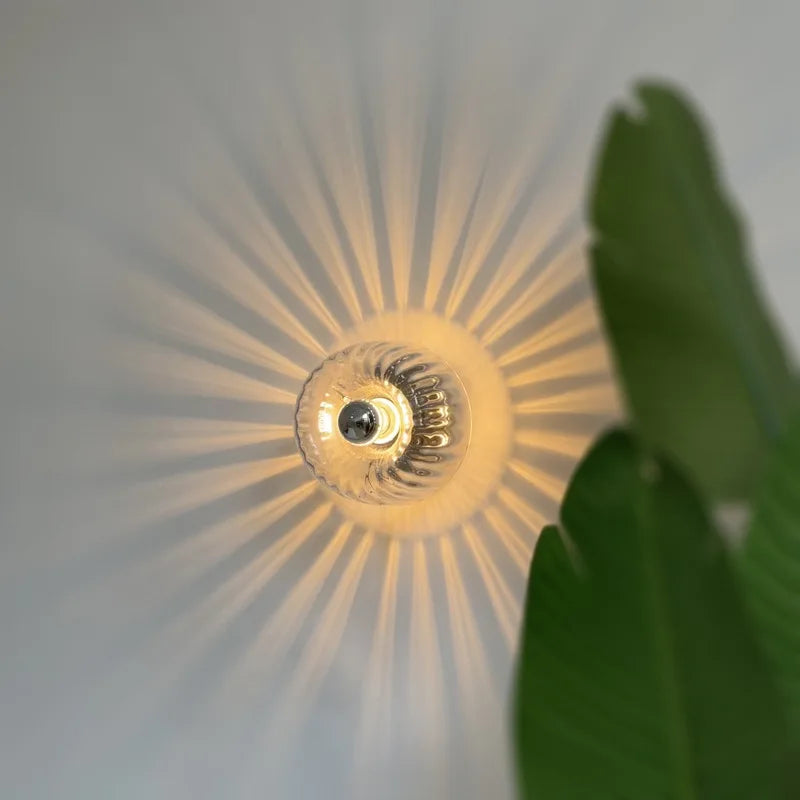 Scandinavian Bauhaus Wall Light made of Glass, Modern LED Wall Lamp for Hallway & Living Room